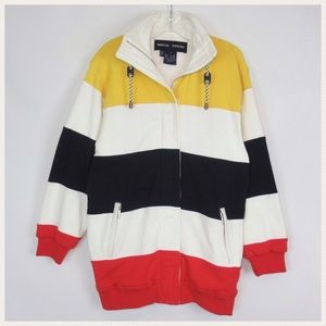 Escada Sport Vintage Zip Front Colorblock Sweatshirt Mens Small